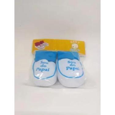 Imagem de Sapatinho Algodão Sou Do Papai RN Azul Claro - Baby Bella