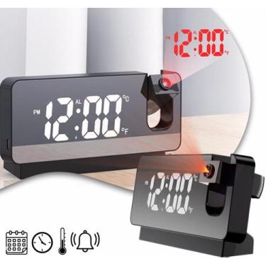 Imagem de Relógio Despertador Digital Com Projetor De Hora Na Parede - Importz