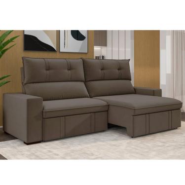 Imagem de Estofado 3 Lugares Retrátil e Reclinável 230cm Bruges Marrom