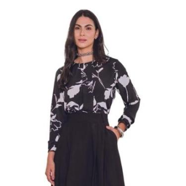 Imagem de Blusa Manga Longa Matuta Essencial Floral Preto Tam. 44-Feminino