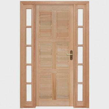 Imagem de Porta de Madeira 213x134cm com Vitrô sem Vidro Batente 9,4cm P10 M34 Rondosul