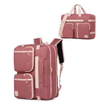 Imagem de Mochila para laptop seyfocnia conversível 3 em 1 17,3" rosa