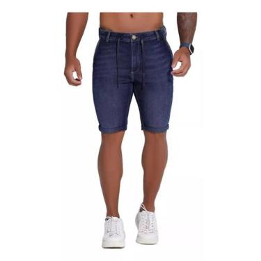 Imagem de Bermuda Masculina Jogger Confort Pit Bull Jeans 82535, Azul escuro, 36