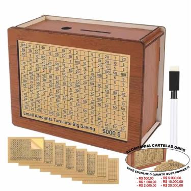 Imagem de Cofre Guarda Dinheiro Woodbox Japones Kakebo Desafio Classic