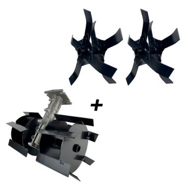 Imagem de Enxada Rotativa Capinadeira 26mm 9 Estrias + Lâminas Arado Cultivador Para Roçadeiras a Gasolina