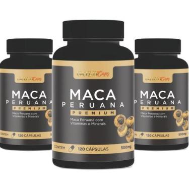 Imagem de kit 3  Frasco  Mac a   de 120 cápsulas  Total 360 cápsulas 500 mg  - M