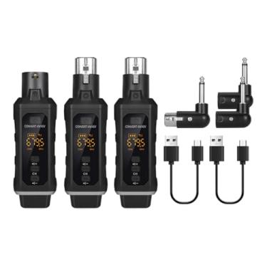 Imagem de Luwecf Transmissor de guitarra e receptor de adaptador de microfone sem fio Recupere o de adaptador XLR sem fio vocal sem fio, com 2 Transmissor