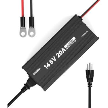 Imagem de Redodo Carregador De Bateria Lifepo4 14,6 V 20 A Para Baterias De Lítio De 12 V, Ativação Bms E 7 Proteções, Carregamento Rápido Inteligente De 3 Estágios Com Conector Anderson, Ideal Para Baterias