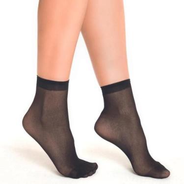 Imagem de Meia Trifil Soquete Fina Transparente Fio 20 W06126, Preto, UN