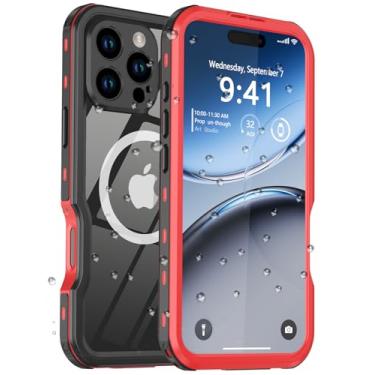 Imagem de Comboproof Capa impermeável para iPhone 16 Pro, [à prova de choque] [à prova de poeira] [IP68 à prova d'água] Capa rígida de corpo inteiro integrada [proteção de tela de lente] para capa de mergulho