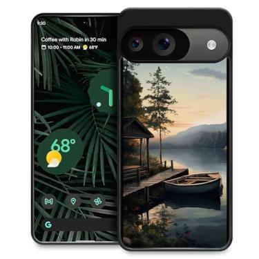 Imagem de FKBRCL4U Capa para Google Pixel 9/9 Pro, outono lago barco acampamento padrão design gráfico menina menino silicone macio acrílico proteção contra choque para Google Pixel 9