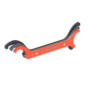 Imagem de Klein Tools Conjunto de chaves de fixação de conduíte 50901R, 1/2, 3/4 e 1 polegada, design compacto reto de liga de aço aperta e solta porcas de fixação em espaços apertados, 3 peças