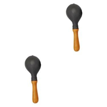 Imagem de TTETTZ 2 peças Wooden Maracas Shakers Catcles portáteis com sons de madeira clara de madeira de instrumento musical de areia para o KTV Entertainment