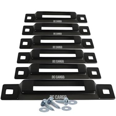 Imagem de DC Cargo E-Track Single Slot Tie-Downs | Pacote com 6 | Mini Âncora de Aço Revestido com Pó para Correias de Catraca/Came E-Track | Motocicletas, Carga, Bicicletas em Trailers, Pickups, Vans, Caminhões | Acessórios E-Track