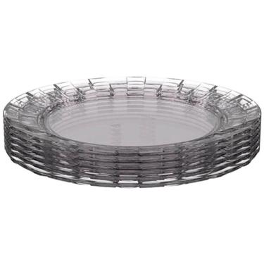 Imagem de Jogo 72 Pratos Médios 19cm Plástico Transparente Servir Sobremesa Doces Mesa Posta Crippa