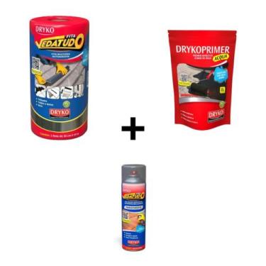 Imagem de Manta Asfaltica 30cm + Primer 1L + Spray Vedatudo 100ml Kit Aplicação 