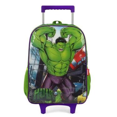 Imagem de Mochila Rodinhas Infantil Vingadores Marvel Grande Luxcel, Verde