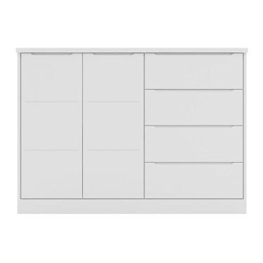 Imagem de Cômoda Infantil Pérola Com 2 Portas E 4 Gavetas Cinza - Phoenix Baby Cinza