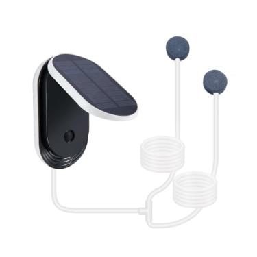 Imagem de Lewisia Bomba de ar solar com carregamento USB, isca de peixe, portátil, aerador, isca, aerador, pesca, arejador, lagoa, bolha, oxigenador, aquaponia, hidroponia, hidropônica, 3 modos de funcionamento