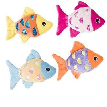 Imagem de SPOT 52075 Brinquedo de peixe brilhante brilhante de 11,4 cm com erva-dos-gatos em cores sortidas