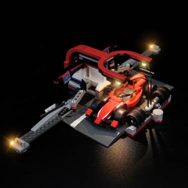 Imagem de LocoLee Light kit Compatible with Lego 60443 F1 Pit Stop & Pit Crew with Ferrari Car - No Model Only Light, LED Lighting Accessories Compatible with Lego 60443 Ferrari F1 Racing Pit Stop