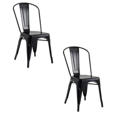 Imagem de Kit 2 Cadeiras Banqueta Oficial Iron Tolix Preto - Oficial Webshop