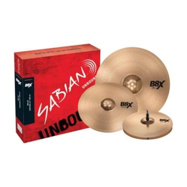 Imagem de Kit de Pratos Sabian B8X | Hi-Hat 14", Thin Crash 16", Ride 20", Performance Set, Liga de Bronze B8, Acabamento Brilhante, Projeção Alta, Resposta Rápida