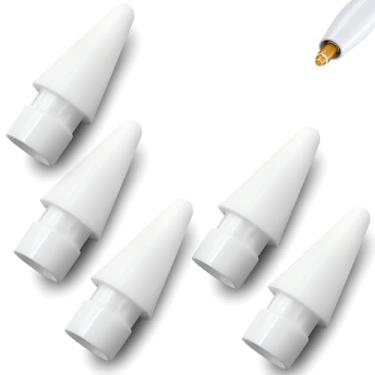 Imagem de Kit 5 Ponta Extra Compatível Apple Pencil 1 E 2 - Branco