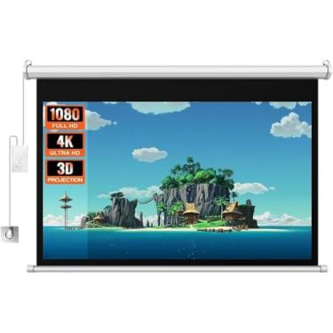 Imagem de Tela Motorizada Do Projetor Com Tela De Projeção De Controle Remoto Tela De Filme Elétrica Sem Rugas, Para Uso Em Sala De Aula De Escritório De Home Theater, 72inch(4:3)