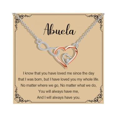 Imagem de MAOFAED Colar de coração infinito para avó, apelidos da vovó, mercadoria do Dia das Mães, Metal, Sem Pedra Preciosa