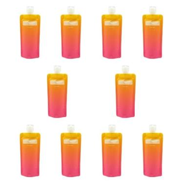 Imagem de FashionCha Bolsa de embalagem líquida Tamanho da viagem 90 ml Squeezable portátil bolsas de viagem portáteis para produtos de higiene pessoal para sabão homens, Laranja