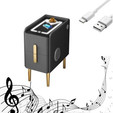 Imagem de Mesa de cabeceira de cabeceira de noite estreita inteligente com estação de carregamento sem fio, alto -falante BT, porta USB, luzes LED ajustáveis, gavetas de armazenamento, madeira maciça,