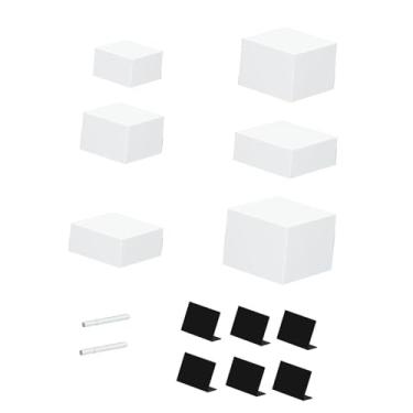 Imagem de IEUDNS 6x Suportes para bolo de acrílico para buffet, suportes para comida em cubo para formatura, dia dos namorados, festa de noivado, pequenas estatuetas