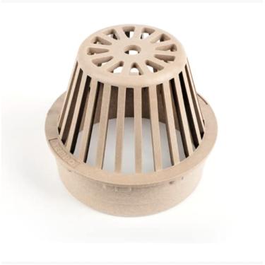 Imagem de One Stop Outdoor Tampa De Drenagem Átrio Redonda Para Áreas Externas 6" Fabricada Nos Eua - Serve Esgoto E Encanamento/Conexões, Também Tubos Corrugados Parede Tripla Paisagismo (Bege)