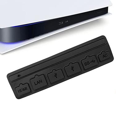 Imagem de WXYINSPAS 7 Peças De Protetores Silicone Contra Poeira Compatíveis Com Console Ps5 Digital E Disc Edition, Interface Usb Hdmi, Porta Lan A/C, Protetor À Prova Poeira, Preto (B)