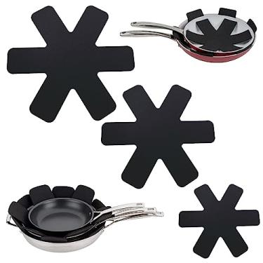 Imagem de Kit 3 Pçs Protetor Panela Frigideira Travessas Anti Risco p Guardar Empilhado e não riscar Feltro