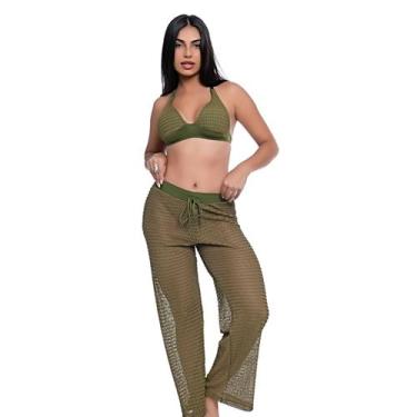 Imagem de Saída De Praia Calça Crochê Tela Vazado Estilo Verão Leve - Hype Modas