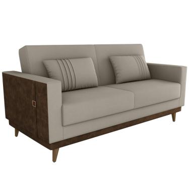 Imagem de Sofa Cama 2 Lugares 203 Cm Esther Veludo Corino Milani Store Marrom Whisk