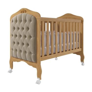Imagem de Berço Mini Cama Harmonia Nature-branco Com Capitonê - Permóbili Baby Nature-branco