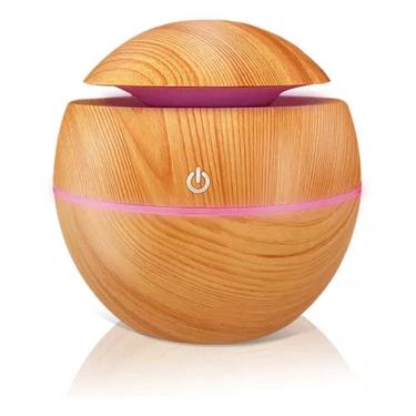 Imagem de Umidificador Aromatizador Difusor Ultrassônico Luzes Ar130ml Purificador Tipo Madeira