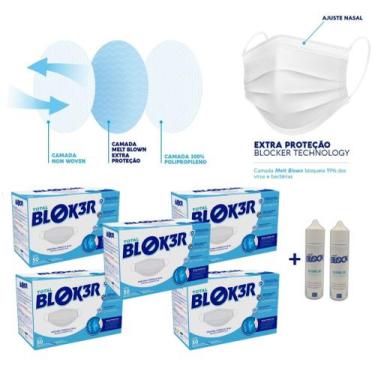 Imagem de Máscara Descartável Proteção Facial Camada Tripla C/ 250 Un. + Brinde 