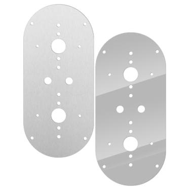 Imagem de 2 peças de placa de montagem de luz de melancia adequada para Peterbilt 359 379 389 Kenworth W900L, suporte de montagem de luz de porta de caminhão ou beliche prata