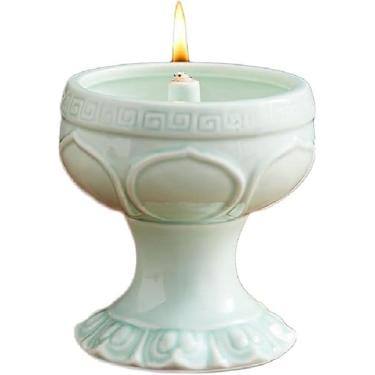 Imagem de Lâmpada De óleo Cerâmico Lâmpada De Manteiga Lâmpada Longa E Brilhante Assento De Lâmpada Antiga Lâmpada De Buda Doméstico Buda Para A Lâmpada Retro Para Buda Incenso Lâmpada , A