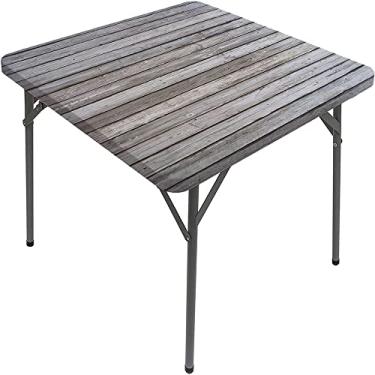 Imagem de Capa de mesa de madeira ajustada, estampa de textura de prancha de madeira, toalha de mesa impermeável interna/externa, sala de jantar de pátio e cozinha, serve para mesa de 107 x 152 cm