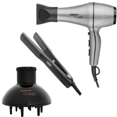 Imagem de KIT TAIFF - SECADOR CABELO STYLE PRATA PRO 2000W 127V + PRANCHA CERAMI