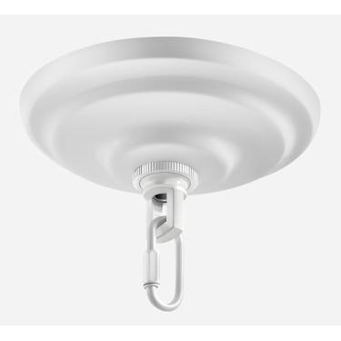 Imagem de MAYOMAJO Kit De Cobertura Luz 5-5/16" Com Suporte Placa Reposição Para Serviço Pesado Lustre, Luminária Pendente, Ventilador Teto, Cesta Flores Ou Projetos "Faça Você Mesmo" (Branco)