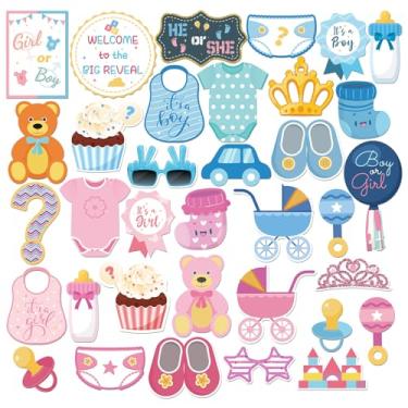 Imagem de INNORU Acessórios Para Cabine De Fotos Meninos Ou Meninas, Chá Bebê, Sessão Fotos, Festa Revelação Gênero, Fotografia, Lembrancinhas, Palitos Centro Mesa, 35 Peças