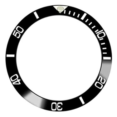 Imagem de HUAYUWA Anel de relógio com inserção de bisel de cerâmica/alumínio de 38 mm de diâmetro (com fita de 5 peças) adequado para GMT/SUB 40 mm acessórios de reparo de caixa de relógio (I, SUB, bisel de