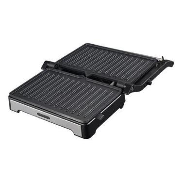 Imagem de Sanduicheira e Mini Grill HQ 180º 1000W Antiaderente Inox HQ-SG002