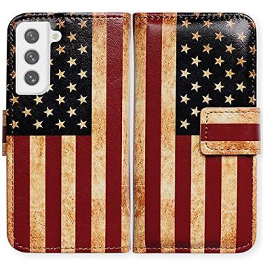 Imagem de Capa para Galaxy S21 FE 5G, capa carteira com flip de couro bandeira americana retrô Bcov com compartimento para cartão suporte para Samsung Galaxy S21 FE 5G/S21 edição do fã 2022